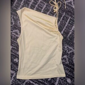 One-Shoulder Creamy Butter Yellow Top